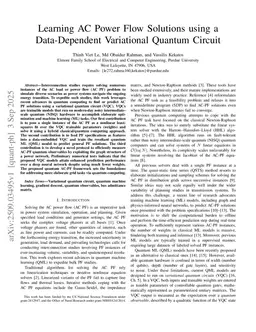 Learning AC Power Flow Solutions using a Data-Dependent Variational Quantum Circuit