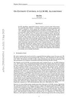 On Entropy Control in LLM-RL Algorithms