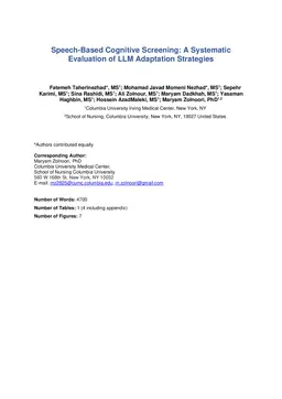 Speech-Based Cognitive Screening: A Systematic Evaluation of LLM Adaptation Strategies