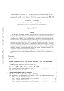 Multilevel Analysis of Cryptocurrency News using RAG Approach with Fine-Tuned Mistral Large Language Model