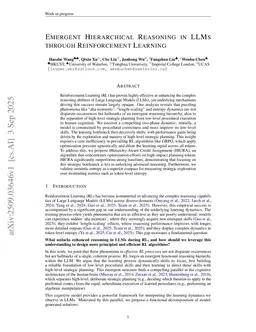Emergent Hierarchical Reasoning in LLMs through Reinforcement Learning