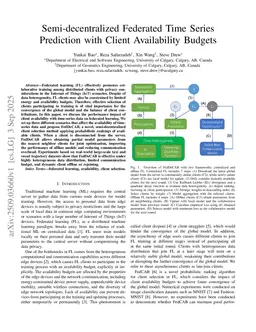 Semi-decentralized Federated Time Series Prediction with Client Availability Budgets