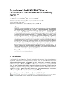 Semantic Analysis of SNOMED CT Concept Co-occurrences in Clinical Documentation using MIMIC-IV