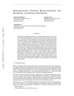 Differentiable Entropy Regularization: A Complexity-Aware Approach for Neural Optimization