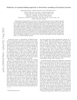 Deficiency of equation-finding approach to data-driven modeling of dynamical systems