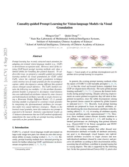 Causality-guided Prompt Learning for Vision-language Models via Visual Granulation