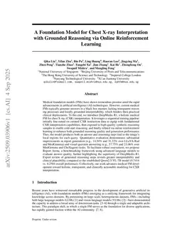 A Foundation Model for Chest X-ray Interpretation with Grounded Reasoning via Online Reinforcement Learning