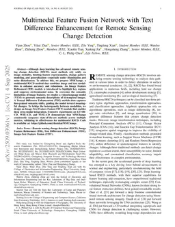 Multimodal Feature Fusion Network with Text Difference Enhancement for Remote Sensing Change Detection