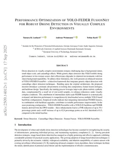 Performance Optimization of YOLO-FEDER FusionNet for Robust Drone Detection in Visually Complex Environments