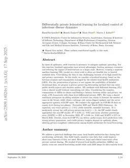 Differentially private federated learning for localized control of infectious disease dynamics