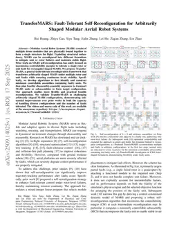 TransforMARS: Fault-Tolerant Self-Reconfiguration for Arbitrarily Shaped Modular Aerial Robot Systems