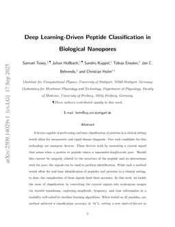 Deep Learning-Driven Peptide Classification in Biological Nanopores