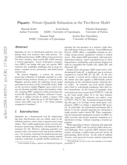 Piquant$\varepsilon$: Private Quantile Estimation in the Two-Server Model