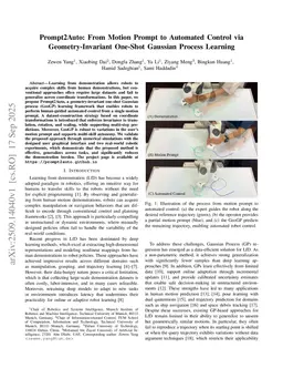 Prompt2Auto: From Motion Prompt to Automated Control via Geometry-Invariant One-Shot Gaussian Process Learning