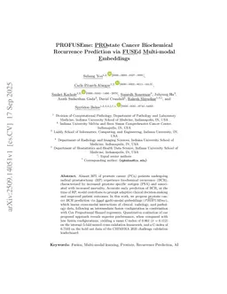 PROFUSEme: PROstate Cancer Biochemical Recurrence Prediction via FUSEd Multi-modal Embeddings