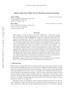 Online Bayesian Risk-Averse Reinforcement Learning