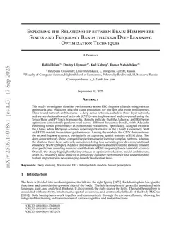 Exploring the Relationship between Brain Hemisphere States and Frequency Bands through Deep Learning Optimization Techniques