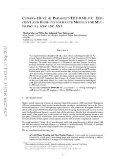 Canary-1B-v2 & Parakeet-TDT-0.6B-v3: Efficient and High-Performance Models for Multilingual ASR and AST