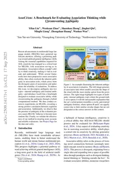 AssoCiAm: A Benchmark for Evaluating Association Thinking while Circumventing Ambiguity