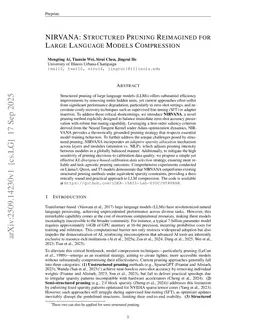 NIRVANA: Structured pruning reimagined for large language models compression