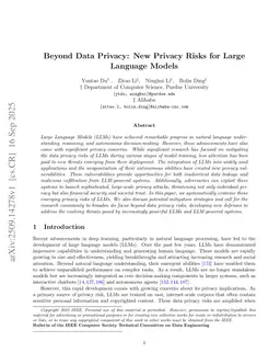 Beyond Data Privacy: New Privacy Risks for Large Language Models