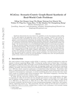 SCoGen: Scenario-Centric Graph-Based Synthesis of Real-World Code Problems