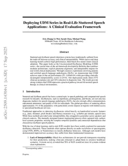 Deploying UDM Series in Real-Life Stuttered Speech Applications: A Clinical Evaluation Framework