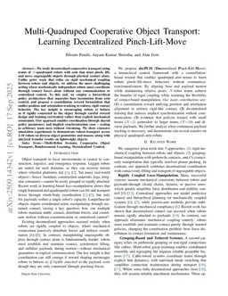 Multi-Quadruped Cooperative Object Transport: Learning Decentralized Pinch-Lift-Move