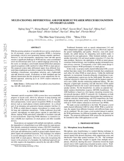 Multi-Channel Differential ASR for Robust Wearer Speech Recognition on Smart Glasses