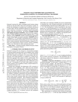 FedAVOT: Exact Distribution Alignment in Federated Learning via Masked Optimal Transport