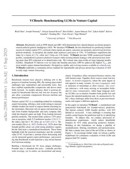 VCBench: Benchmarking LLMs in Venture Capital