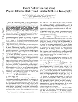 Indoor Airflow Imaging Using Physics-Informed Background-Oriented Schlieren Tomography