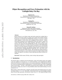 Object Recognition and Force Estimation with the GelSight Baby Fin Ray