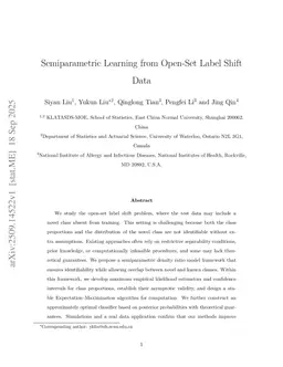 Semiparametric Learning from Open-Set Label Shift Data