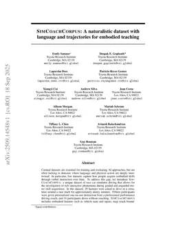 SimCoachCorpus: A naturalistic dataset with language and trajectories for embodied teaching