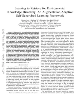 Learning to Retrieve for Environmental Knowledge Discovery: An Augmentation-Adaptive Self-Supervised Learning Framework