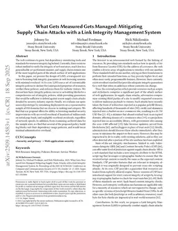 What Gets Measured Gets Managed: Mitigating Supply Chain Attacks with a Link Integrity Management System