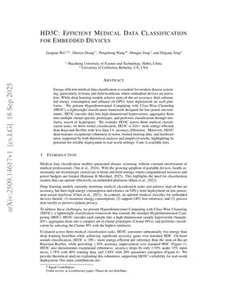 HDC-X: Efficient Medical Data Classification for Embedded Devices
