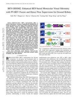 BEV-ODOM2: Enhanced BEV-based Monocular Visual Odometry with PV-BEV Fusion and Dense Flow Supervision for Ground Robots