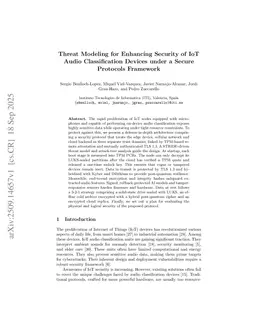 Threat Modeling for Enhancing Security of IoT Audio Classification Devices under a Secure Protocols Framework