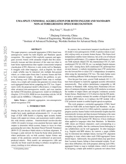 UMA-Split: unimodal aggregation for both English and Mandarin non-autoregressive speech recognition