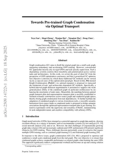 Towards Pre-trained Graph Condensation via Optimal Transport