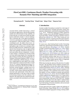 FlowCast-ODE: Continuous Hourly Weather Forecasting with Dynamic Flow Matching and ODE Solver