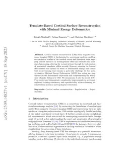 Template-Based Cortical Surface Reconstruction with Minimal Energy Deformation