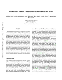 MapAnything: Mapping Urban Assets using Single Street-View Images