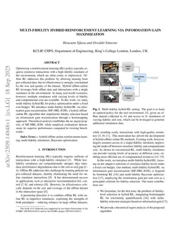 Multi-Fidelity Hybrid Reinforcement Learning via Information Gain Maximization