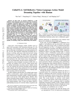 CollabVLA: Self-Reflective Vision-Language-Action Model Dreaming Together with Human