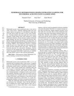 Temporally Heterogeneous Graph Contrastive Learning for Multimodal Acoustic event Classification