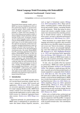Patent Language Model Pretraining with ModernBERT