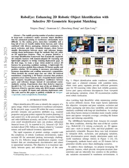 RoboEye: Enhancing 2D Robotic Object Identification with Selective 3D Geometric Keypoint Matching